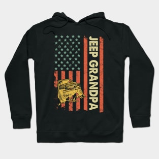 Jeep Grandpa American Flag Jeep Father's Day Jeep Gift Jeep Papa America Jeep 4th of July Hoodie